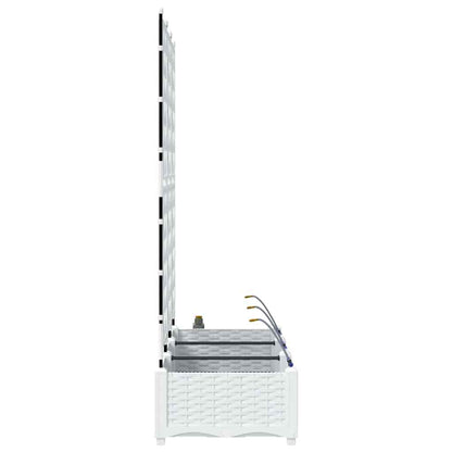 Gartenpflanzer Weiß 120 x 40 x 126 cm Stahl