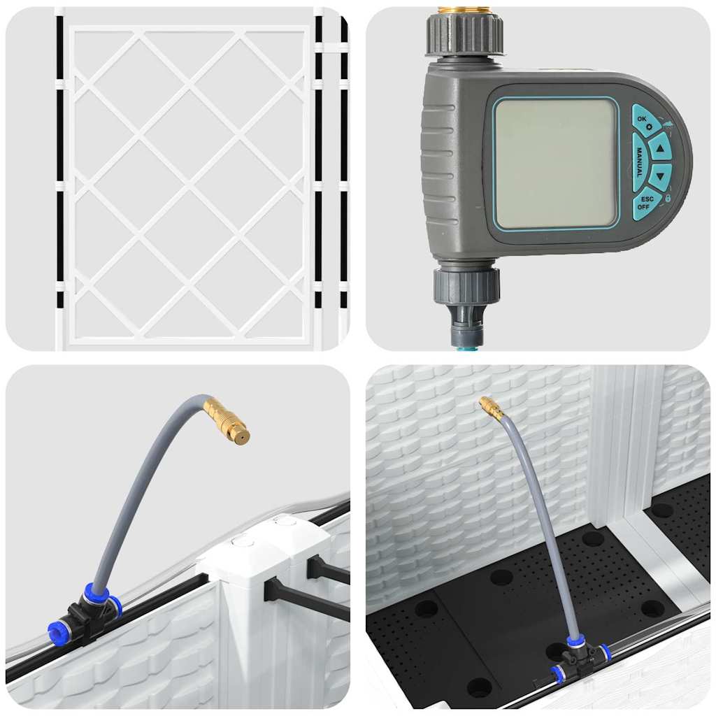 Gartenpflanzer Weiß 120 x 40 x 142 cm Stahl