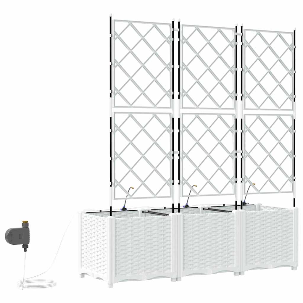 Gartenpflanzer Weiß 120 x 40 x 142 cm Stahl