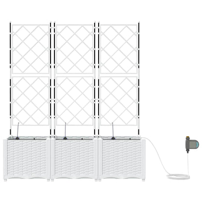 Gartenpflanzer Weiß 120 x 40 x 142 cm Stahl