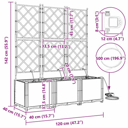 Gartenpflanzer Weiß 120 x 40 x 142 cm Stahl