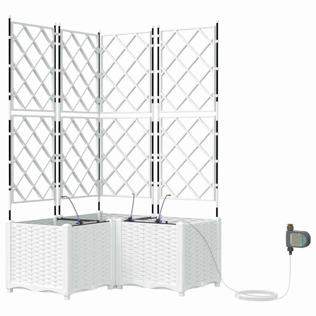 Gartenpflanzer Weiß 80 x 80 x 142 cm Stahl