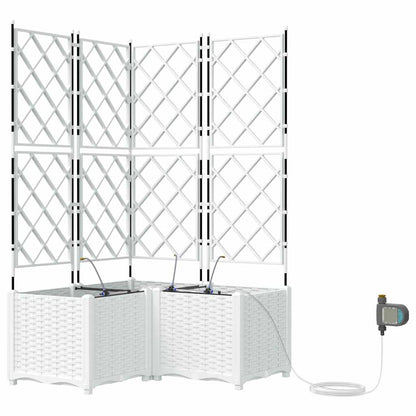 Gartenpflanzer Weiß 80 x 80 x 142 cm Stahl