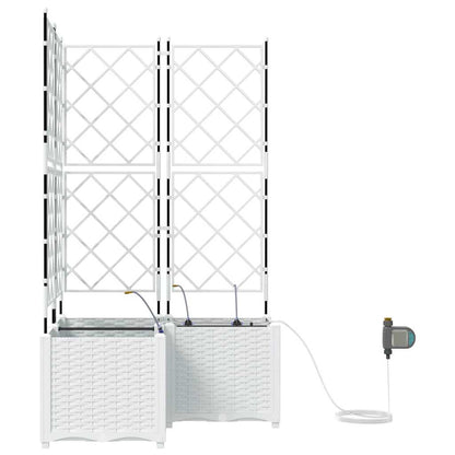 Gartenpflanzer Weiß 80 x 80 x 142 cm Stahl