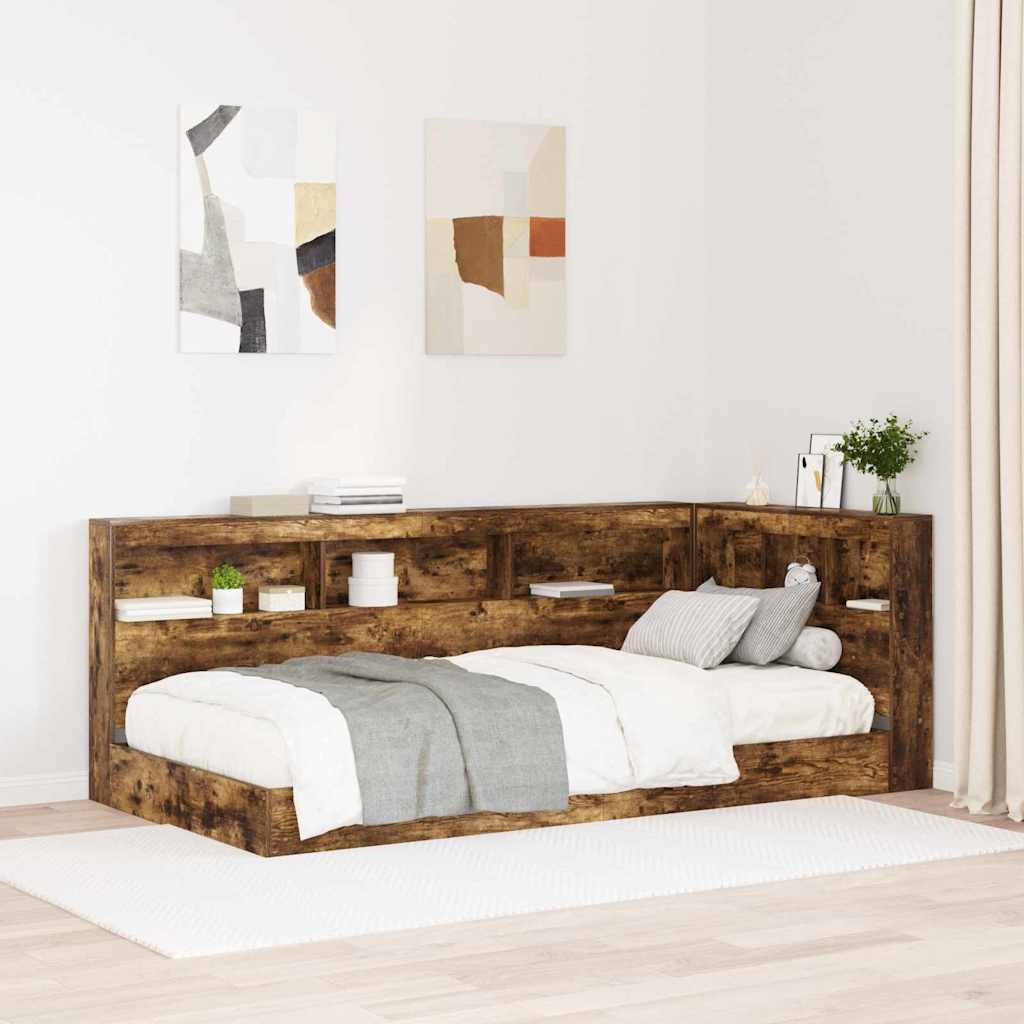 Bücherregal-Bett Räuchereiche 75 x 190 cm Holzwerkstoff