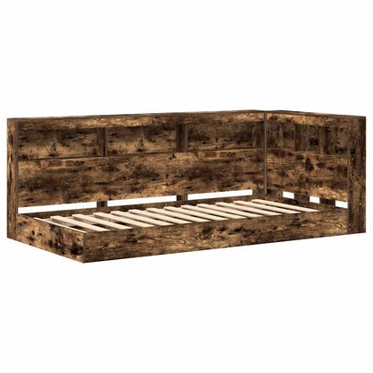 Bücherregal-Bett Räuchereiche 75 x 190 cm Holzwerkstoff