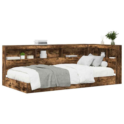 Bücherregal-Bett Räuchereiche 75 x 190 cm Holzwerkstoff