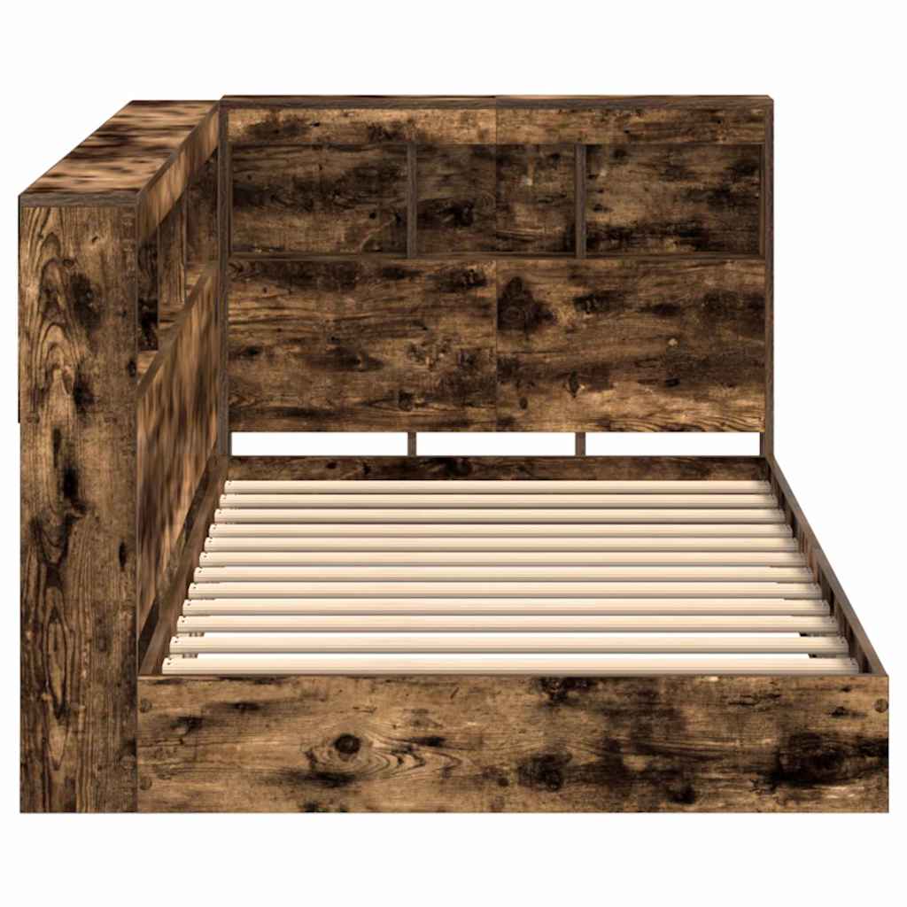 Bücherregal-Bett Räuchereiche 75 x 190 cm Holzwerkstoff