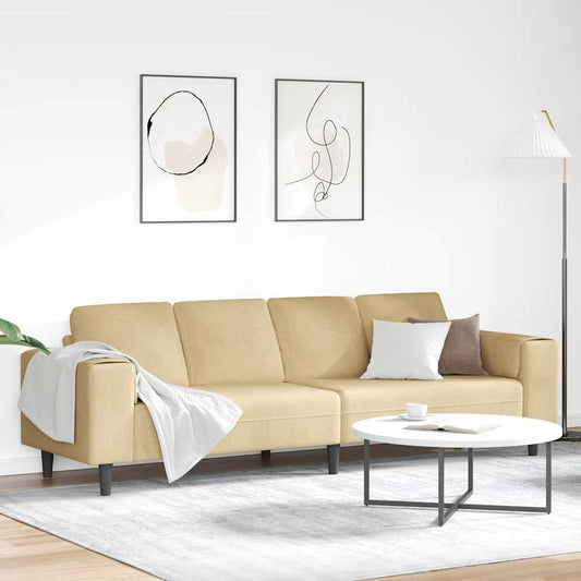 Stoffsofa mit Kissen Grau-Grün 208 cm Cordstoff