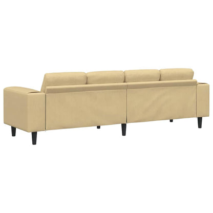 Stoffsofa mit Kissen Grau-Grün 208 cm Cordstoff