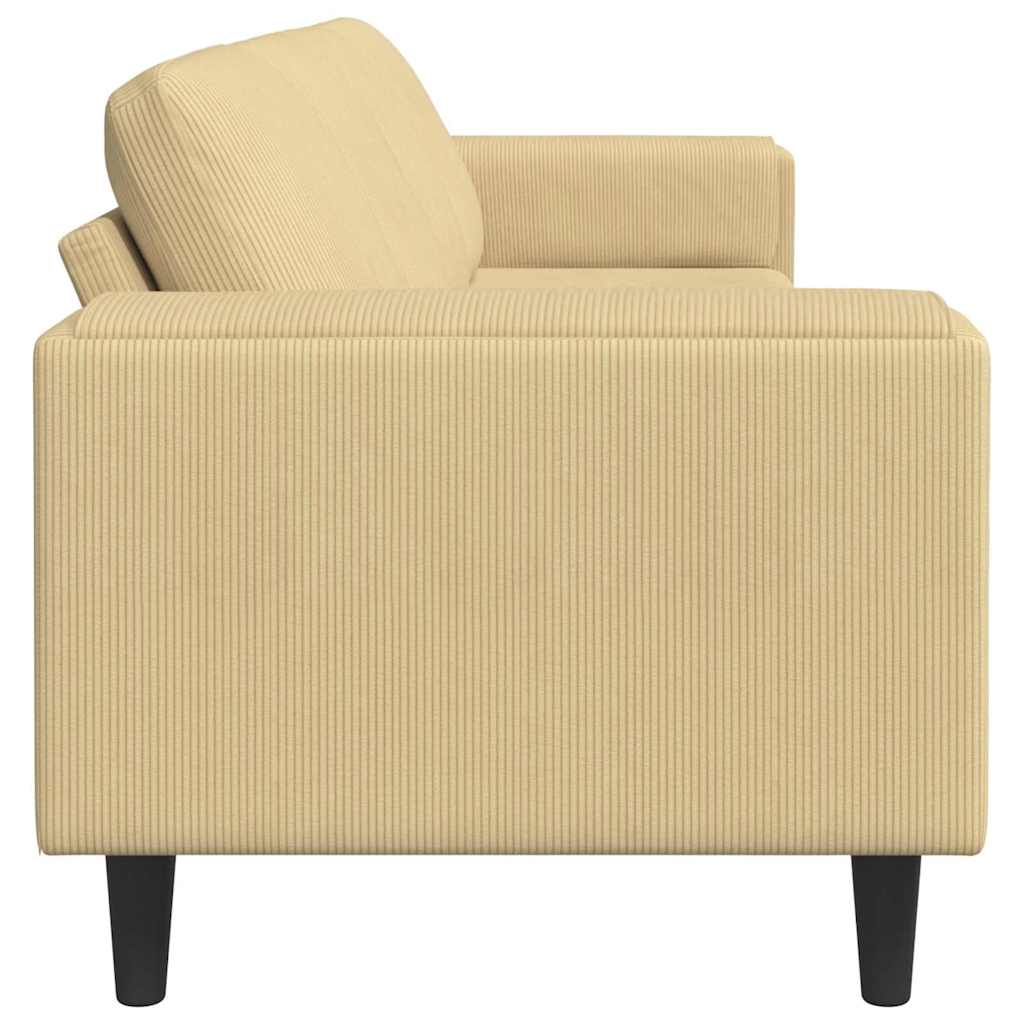 Stoffsofa mit Kissen Grau-Grün 208 cm Cordstoff