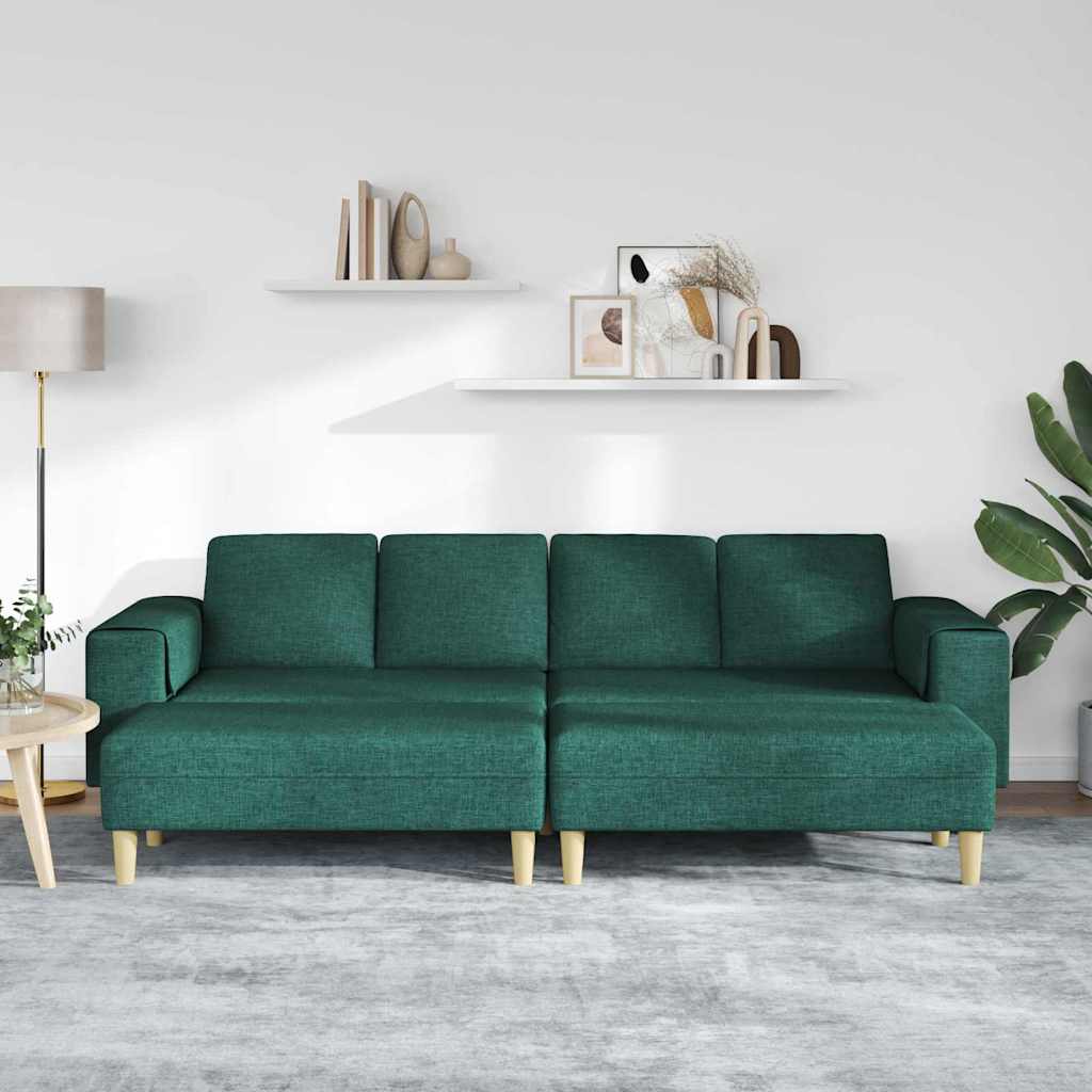 Sofa Set Dunkelgrün Stoff