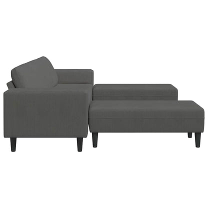 Stoffsofa mit Kissen Dunkelgrau Cordstoff