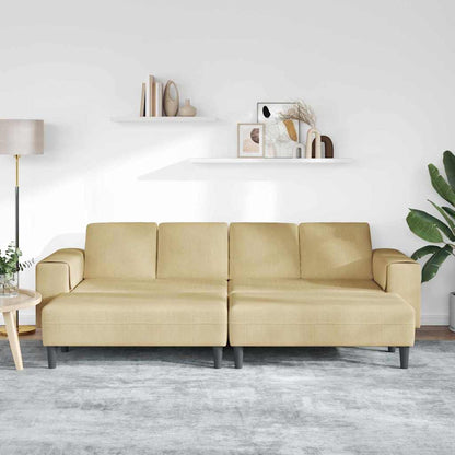Stoffsofa mit Kissen Grau-Grün Cordstoff