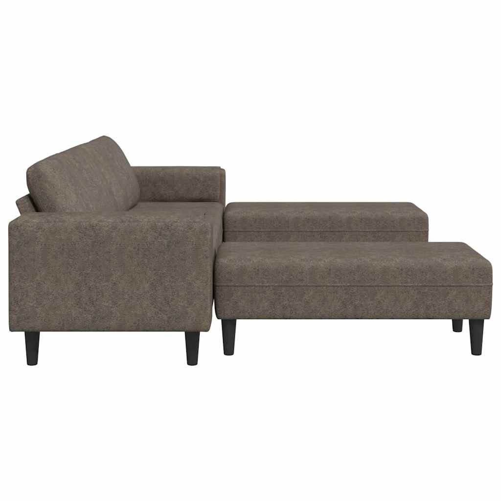 Sofa Set Dunkelgrau Faux Wildleder