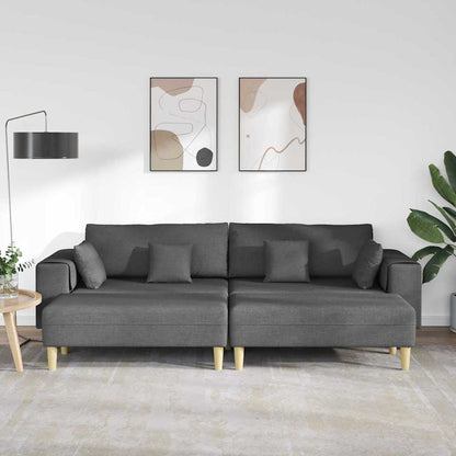 Stoffsofa mit Kissen Dunkelgrau 208 cm Stoff