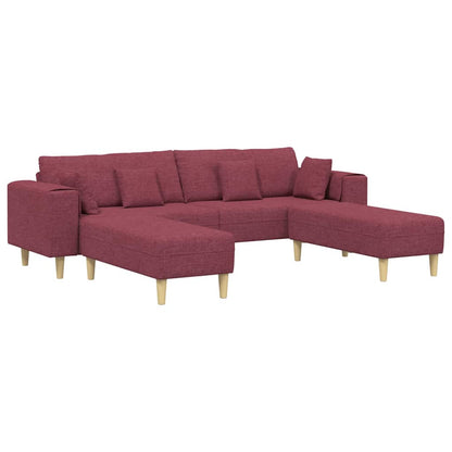 Stoffsofa mit Kissen Weinrot 208 cm Stoff