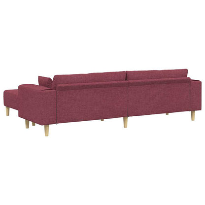 Stoffsofa mit Kissen Weinrot 208 cm Stoff