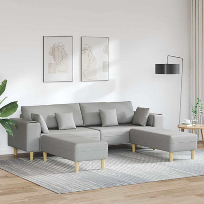Stoffsofa mit Kissen Wolkengrau 208 cm Stoff