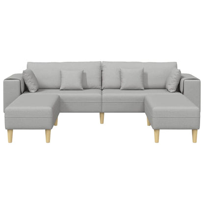 Stoffsofa mit Kissen Wolkengrau 208 cm Stoff