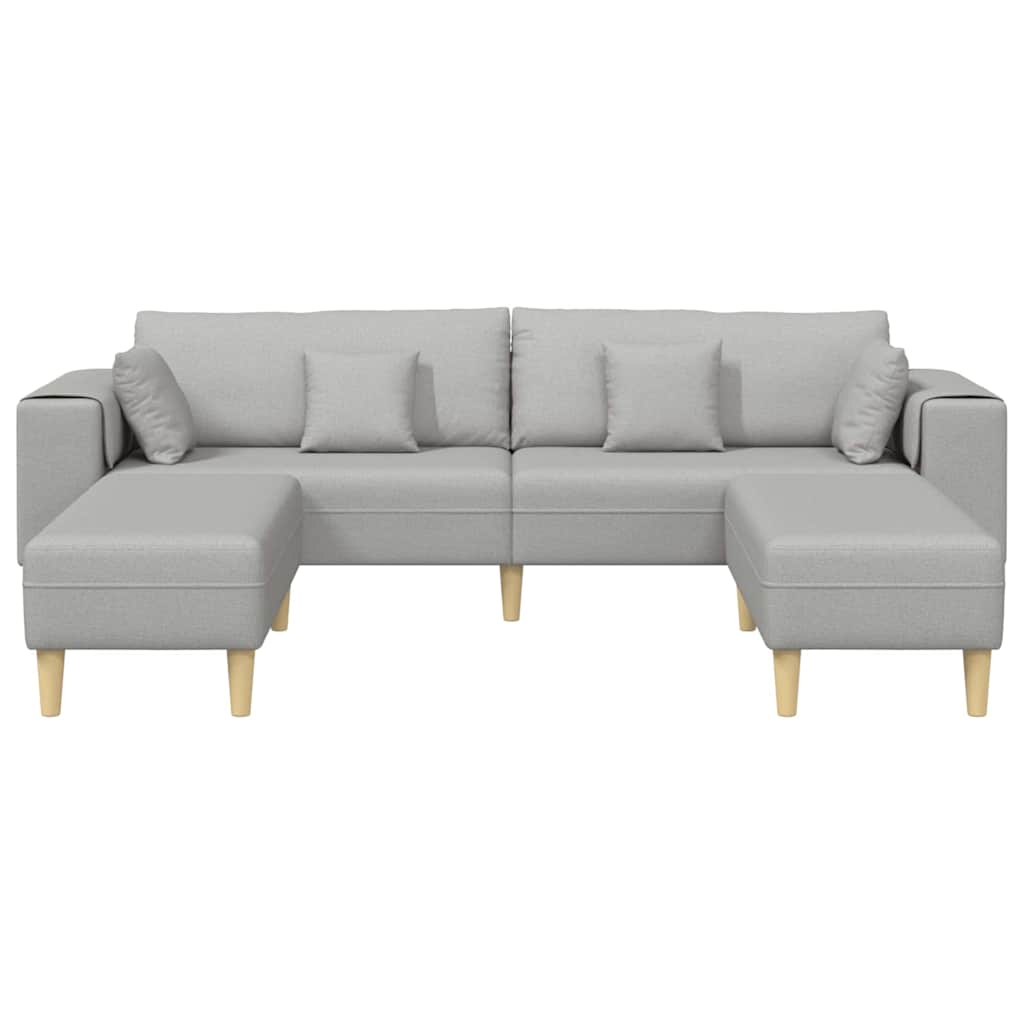 Stoffsofa mit Kissen Wolkengrau 208 cm Stoff
