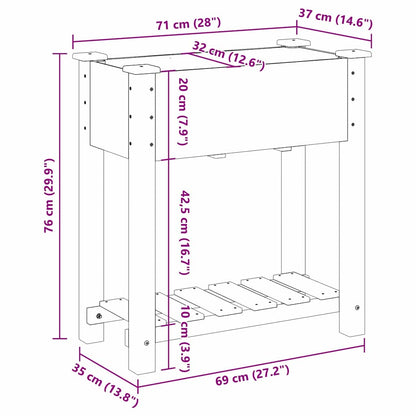 Gartenblumentopf Beige 71 x 37 x 76.5 cm Massives Fichtenholz