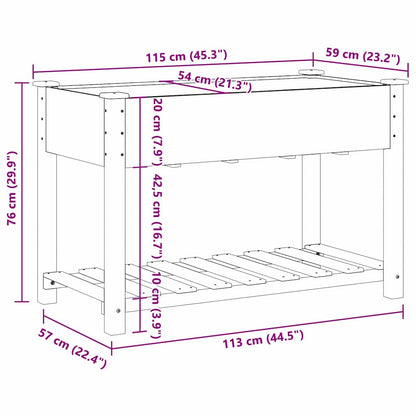 Gartenblumentopf Beige 115 x 59 x 76.5 cm Massives Fichtenholz