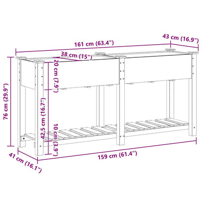 Gartenblumentopf Beige 161 x 43 x 76.5 cm Massives Fichtenholz