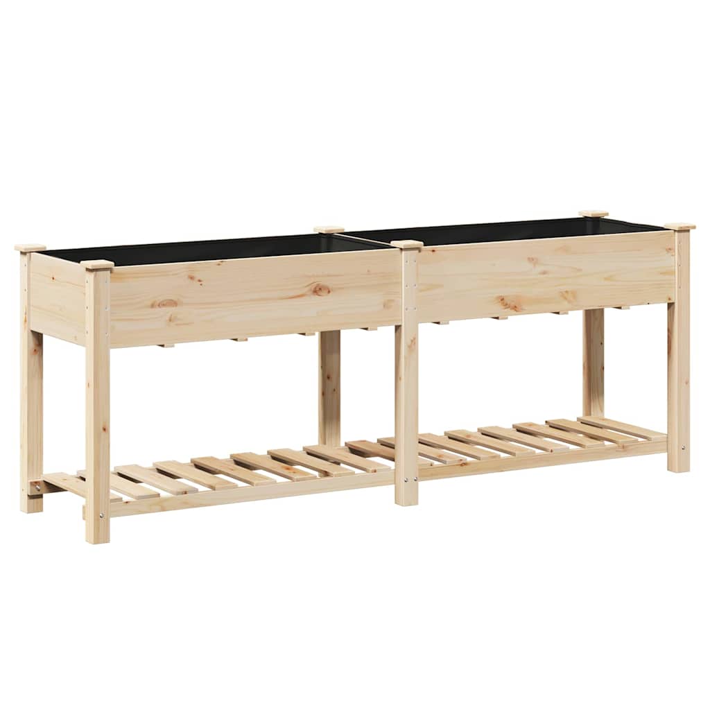 Gartenblumentopf Beige 203 x 53 x 76.5 cm Massives Fichtenholz