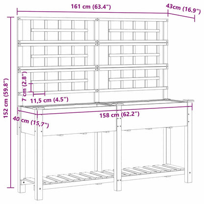 Gartenblumentopf Beige 161 x 46 x 152.5 cm Massives Fichtenholz