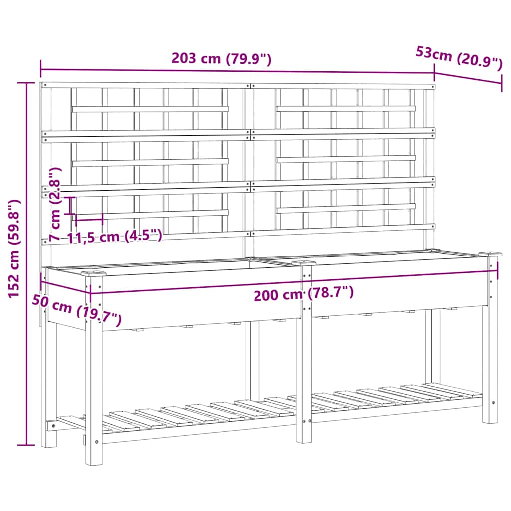 Gartenblumentopf mit Regal Beige 203.5 x 54 x 152.5 cm