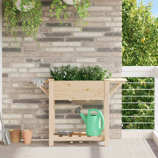Gartenblumentopf Beige 111 x 37 x 76.5 cm Massives Fichtenholz