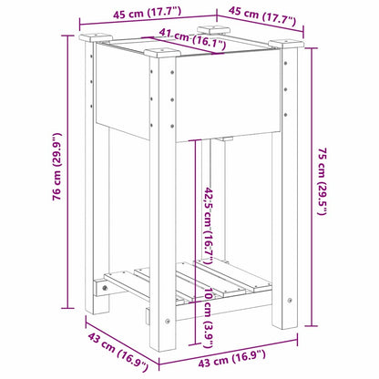 Gartenblumentopf Beige 45 x 45 x 76.5 cm Massives Fichtenholz