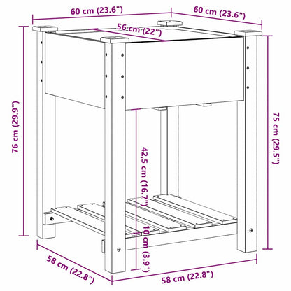 Gartenblumentopf Beige 60.5 x 60 x 76.5 cm Massives Fichtenholz