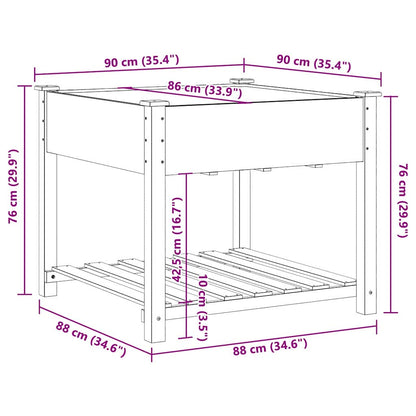Gartenblumentopf Beige 90 x 90 x 76.5 cm Massives Fichtenholz