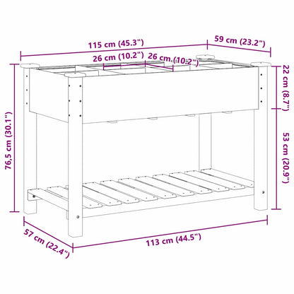 Gartenblumentopf Beige 115 x 59 x 76.5 cm Massives Fichtenholz
