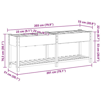 Gartenblumentopf mit Regal Beige 203.5 x 53 x 76.5 cm