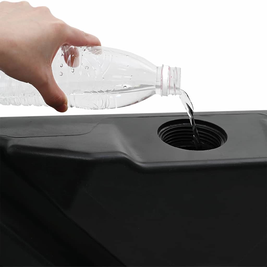 Set mit Ausleger-Sonnenschirmbasis 4 pcs Schwarz