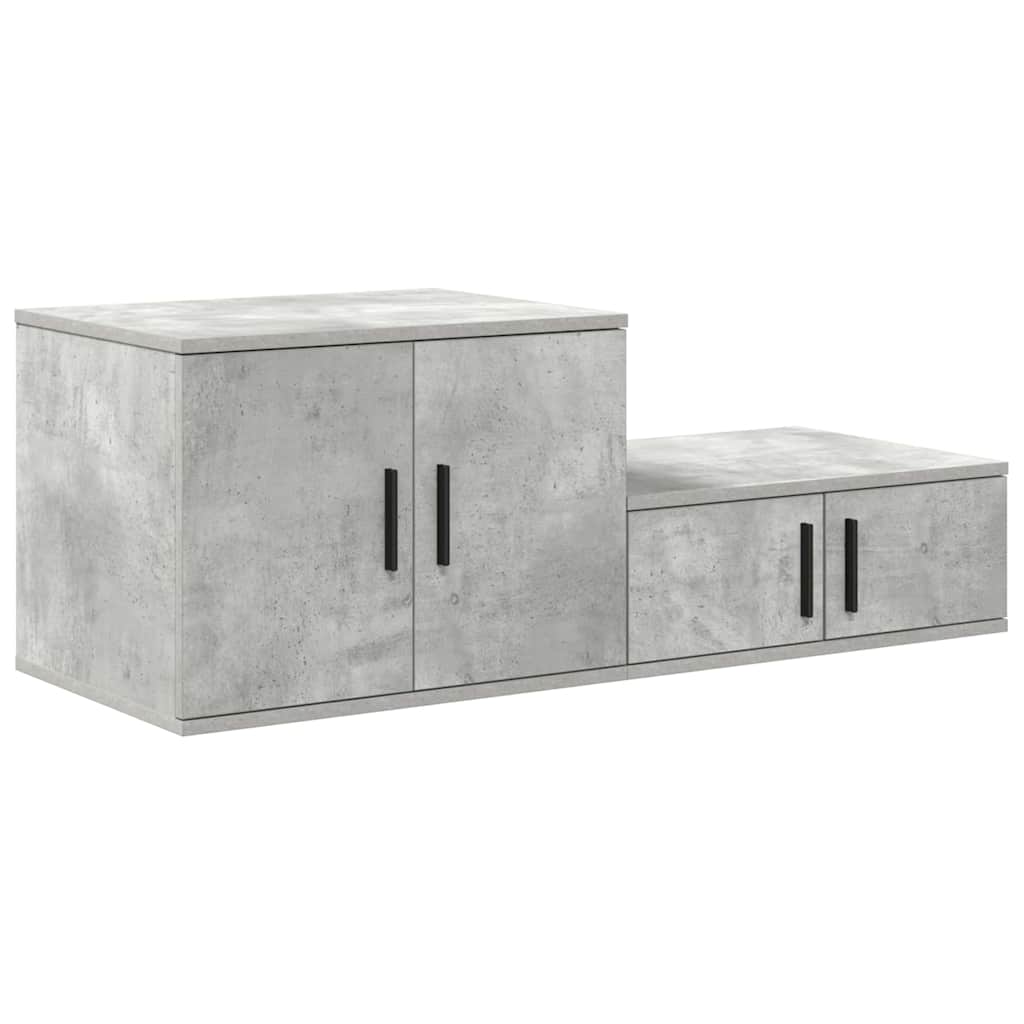 Badschrank Betongrau 127 x 41 x 40 cm Holzwerkstoff