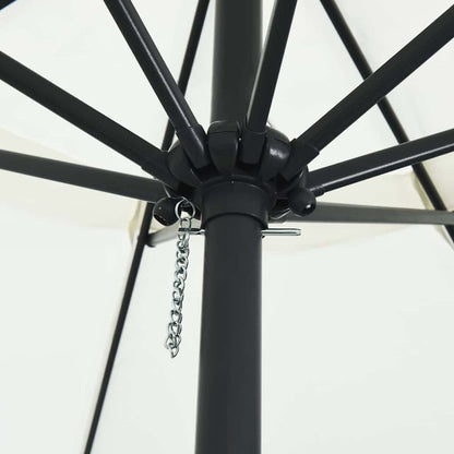 Gartenparasol Weiß und Schwarz 395 x 395 x 245 cm