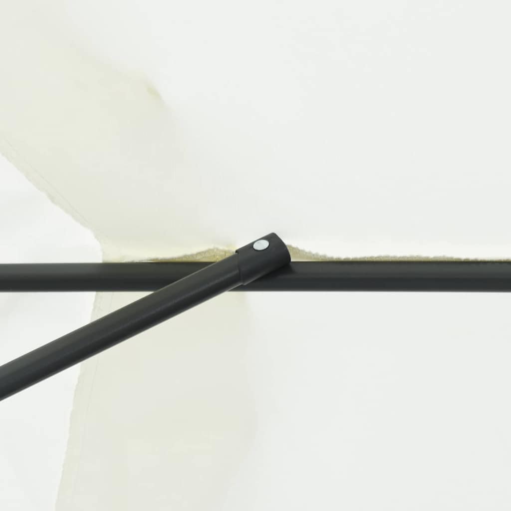 Gartenparasol Weiß und Schwarz 395 x 395 x 245 cm