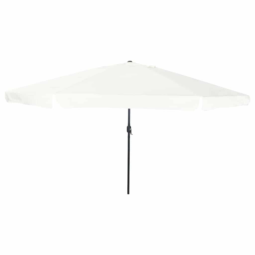 Gartenparasol Weiß und Schwarz 395 x 395 x 245 cm