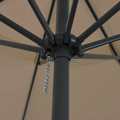 Gartenparasol Taupe und Schwarz 395 x 395 x 245 cm