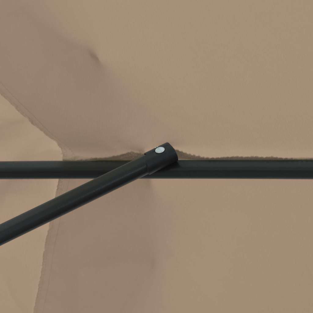 Gartenparasol Taupe und Schwarz 395 x 395 x 245 cm