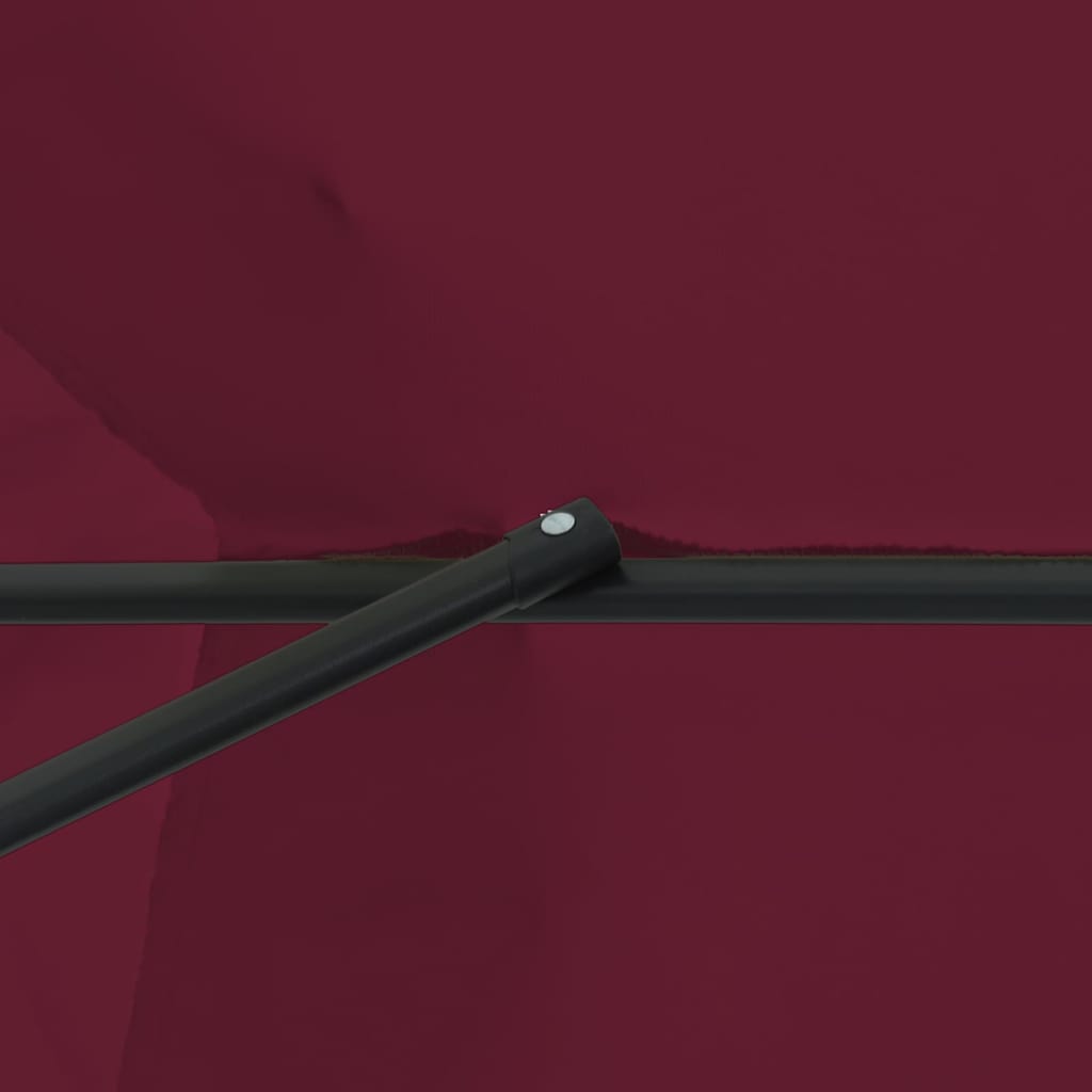 Gartenparasol Rot und Schwarz 395 x 395 x 245 cm