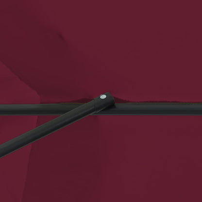 Gartenparasol Rot und Schwarz 395 x 395 x 245 cm