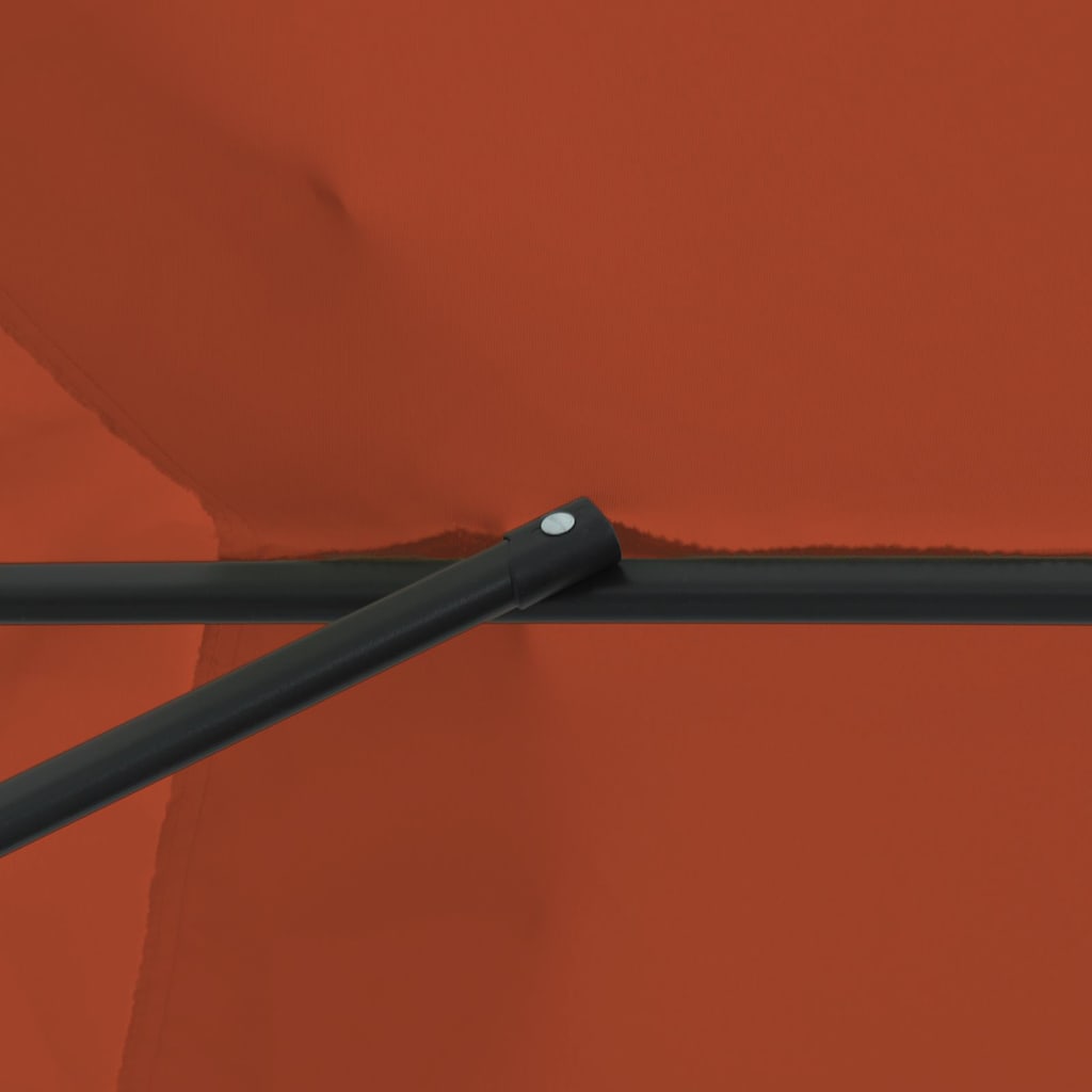 Gartenparasol Rot und Schwarz 395 x 395 x 245 cm