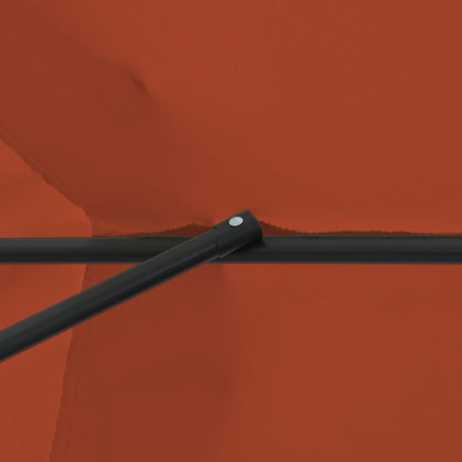 Gartenparasol Rot und Schwarz 395 x 395 x 245 cm