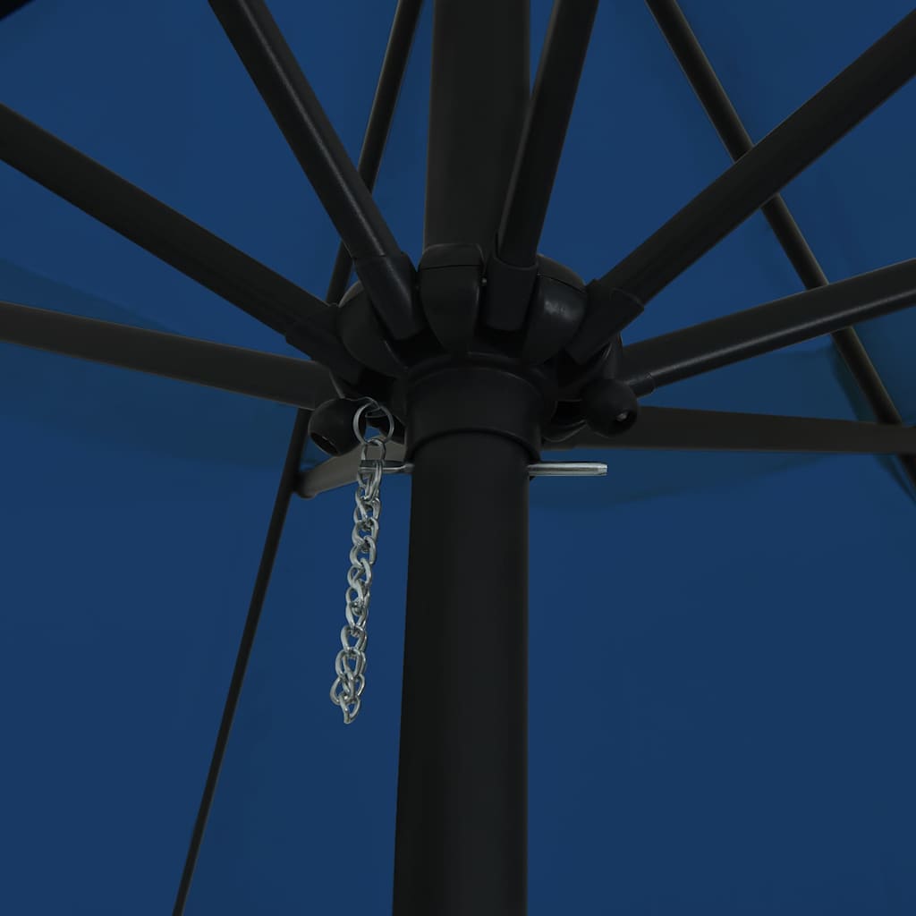 Gartenparasol Blau und Schwarz 395 x 395 x 245 cm