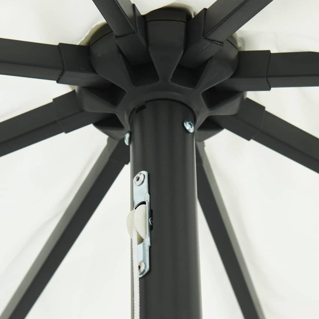 Gartenparasol Weiß und Schwarz 395 x 395 x 245 cm